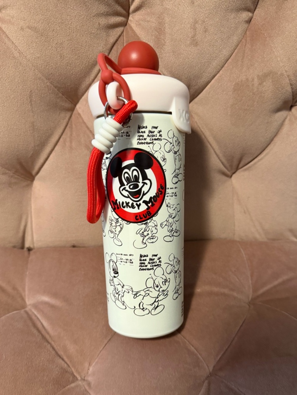 Disney Mickey Mouse Club Red & White Stainless Water Bottle